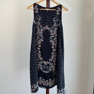 Max Studio Sleeveles Black Floral Print Dress